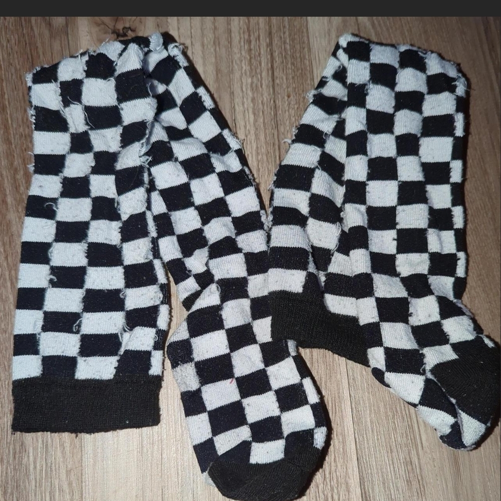 Checkered Black and White Men's Socks